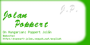 jolan poppert business card